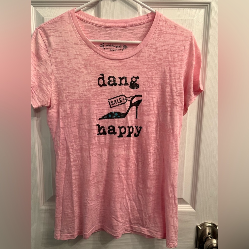 Dang Chicks - y2k Pink Graphic Burnout Tee - Dang Happy